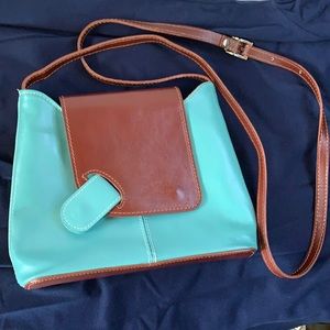 L’Artigiano Aqua Genuine Leather Crossbody Bag
